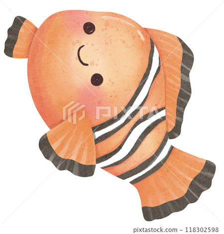 Cute small clown fish isolated on white background Cute small clown fish isolated on white background 118302598