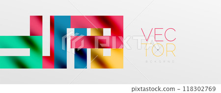 Colorful squares, lines minimal abstract background. Vector Illustration For Wallpaper, Banner, Background, Card, Book Illustration, landing page 118302769