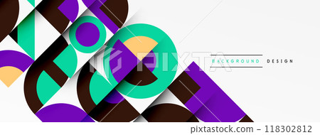Geometric design abstract background - circles squares 118302812