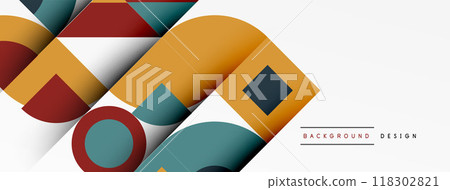 Modern geometrical abstract background - circles. Business or technology presentation design 118302821