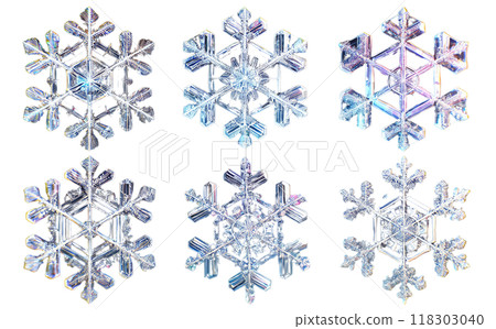 Snowflake Set - The fine detail and symmetry stand out, expressing the coldness and delicacy of winter. Snowflake Set - The fine detail and symmetry stand out, expressing the coldness and delicacy of winter. 118303040