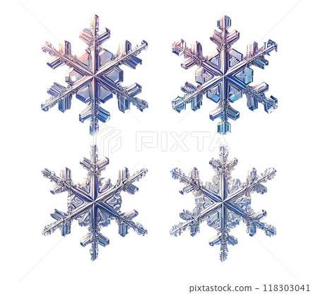 雪花套裝 - 精緻的細節和對稱性脫穎而出,表達冬天的寒冷和精緻。 雪花套裝 - 精緻的細節和對稱性脫穎而出,表達冬天的寒冷和精緻。 118303041