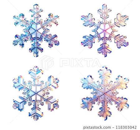 雪花套裝 - 精緻的細節和對稱性脫穎而出,表達冬天的寒冷和精緻。 雪花套裝 - 精緻的細節和對稱性脫穎而出,表達冬天的寒冷和精緻。 118303042