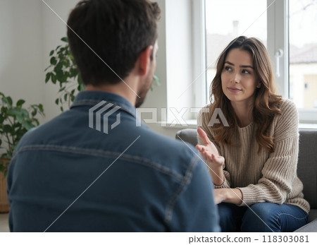 Counseling session between therapist and patient 118303081