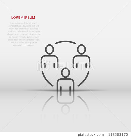 People communication icon in flat style. People vector illustration on white background. Partnership business concept. 118303170