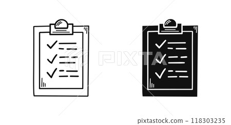 Hand drawn memo paper sheet icon in flat style. Checklist vector illustration on isolated background. To do list sign business concept. Hand drawn memo paper sheet icon in flat style. Checklist vector illustration on isolated background. To do list sign business concept. 118303235