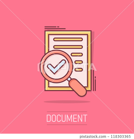 Financial statement icon in comic style. Result cartoon vector illustration on isolated background. Report splash effect business concept. Financial statement icon in comic style. Result cartoon vector illustration on isolated background. Report splash effect business concept. 118303365