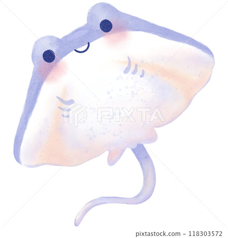 Stingray watercolor illustration isolated on white background Stingray watercolor illustration isolated on white background 118303572