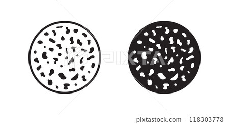 Cookies icons set in flat style. Tasty biscuits vector illustration on isolated background. Chocolate bakery sign business concept. 118303778