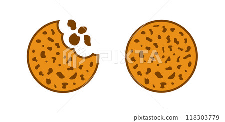 Cookies icons set in flat style. Tasty biscuits vector illustration on isolated background. Chocolate bakery sign business concept. Cookies icons set in flat style. Tasty biscuits vector illustration on isolated background. Chocolate bakery sign business concept. 118303779