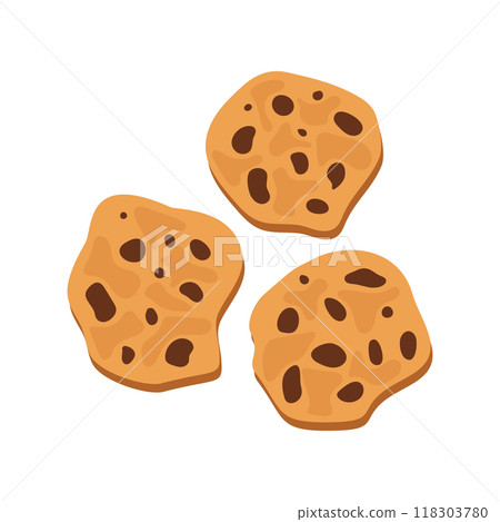 Cookies icons set in flat style. Tasty biscuits vector illustration on isolated background. Chocolate bakery sign business concept. Cookies icons set in flat style. Tasty biscuits vector illustration on isolated background. Chocolate bakery sign business concept. 118303780