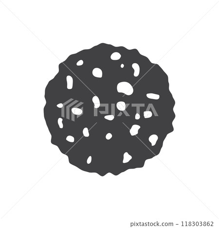 Cookie icon in flat style. Tasty biscuit vector illustration on isolated background. Chocolate bakery sign business concept. Cookie icon in flat style. Tasty biscuit vector illustration on isolated background. Chocolate bakery sign business concept. 118303862