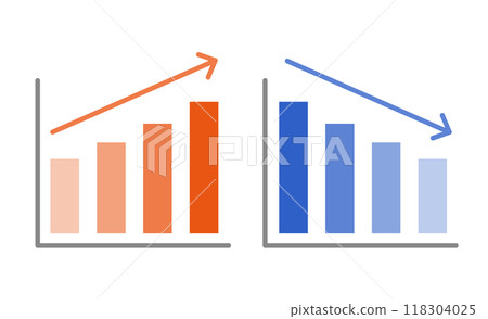 一組 2 個簡單的向上和向下的長條圖 118304025
