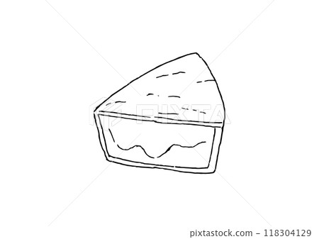 Camembert cheese cut line drawing 118304129