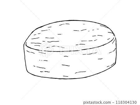 Camembert cheese whole line drawing 118304130