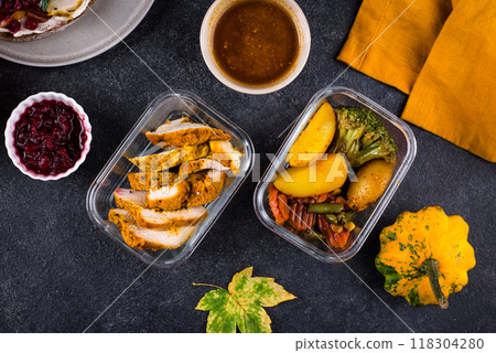 Leftover Thanksgiving day dinner food Leftover Thanksgiving day dinner food 118304280