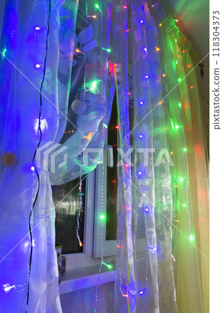 New Year's colored garlands New Year's colored garlands 118304373