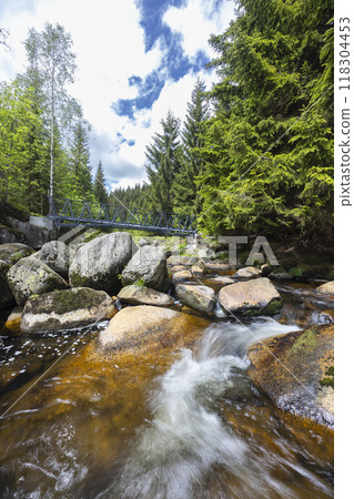 Spring landscape near Karlovsky most, Czech and Poland border, Jizerky mountains, Czech Republic Spring landscape near Karlovsky most, Czech and Poland border, Jizerky mountains, Czech Republic 118304453