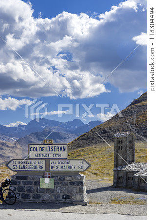 Road signs, Col de l'Iseran, Savoy, France 118304494