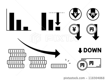 Price drop icon set Price drop icon set 118304868