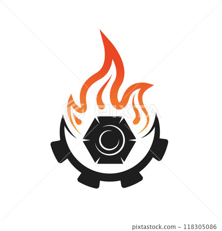 coal fire logo icon vector illustration concept design template coal fire logo icon vector illustration concept design template 118305086