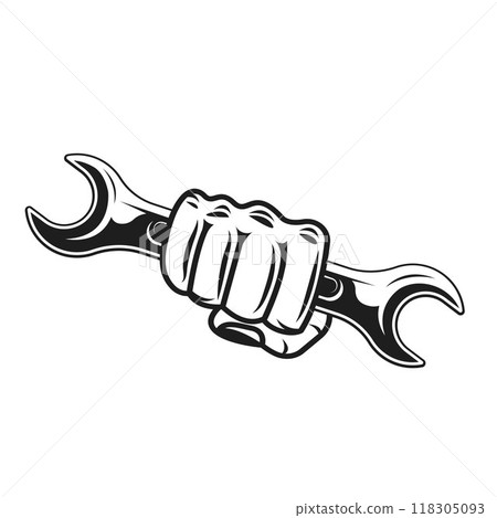 hand holding wrench logo for mechanic hand holding wrench logo for mechanic 118305093