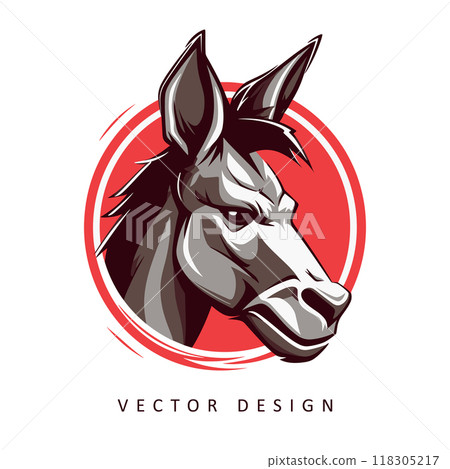 donkey face minimalist vector design isolated illustration 118305217