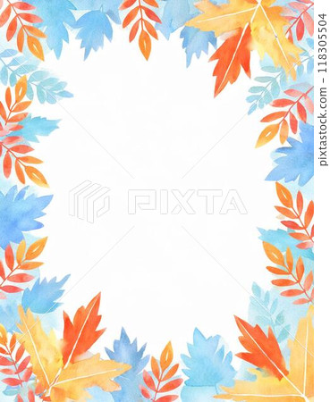Autumn image illustration frame, background (AI generated material) 118305504