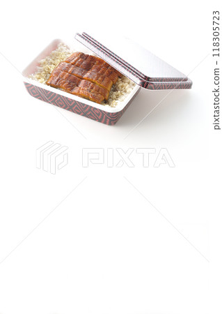 Eel bento photographed on a white background Eel bento photographed on a white background 118305723