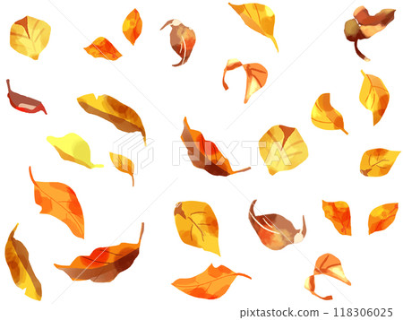 Falling leaves in autumn 118306025