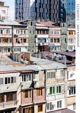 old apartment buildings in center of Yerevan city old apartment buildings in center of Yerevan city 118306151