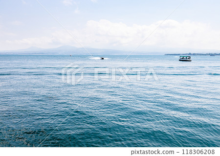 boats in Lake Sevan, Armenia in summer 118306208