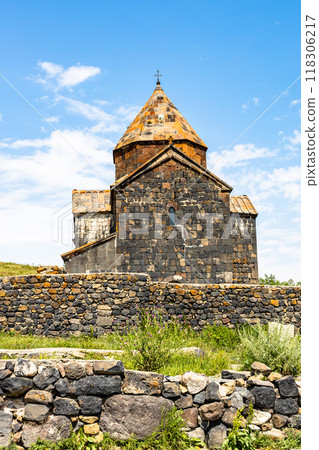building of Surp Arakelots church in Sevanavank 118306217