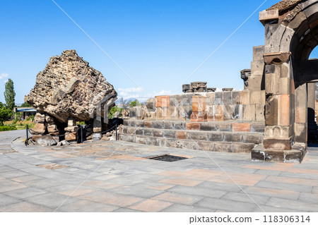 wall and foundation stone of Zvartnots Cathedral 118306314