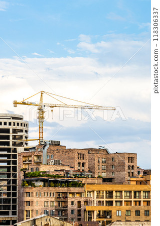 building of apartment houses in Yerevan city 118306337