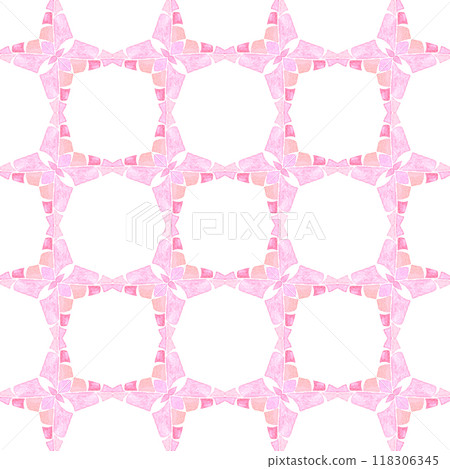 Textile ready alive print, swimwear fabric, wallpaper, wrapping. Orange enchanting boho chic summer design. Medallion seamless pattern. Watercolor medallion seamless border. 118306345