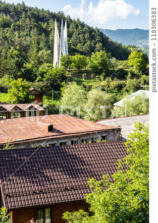 houses of Dilijan city, Armenia with Monument 118306383