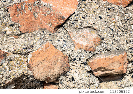 red and black tuff stones with rubble and obsidian red and black tuff stones with rubble and obsidian 118306532