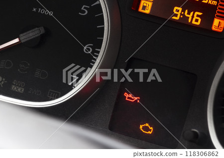 Close-up of the instrument panel 118306862