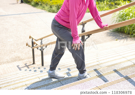 中年婦女走路時感覺膝蓋疼痛 118306978