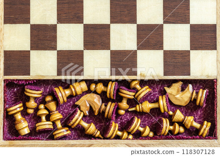 Chess pieces in trays Chess pieces in trays 118307128