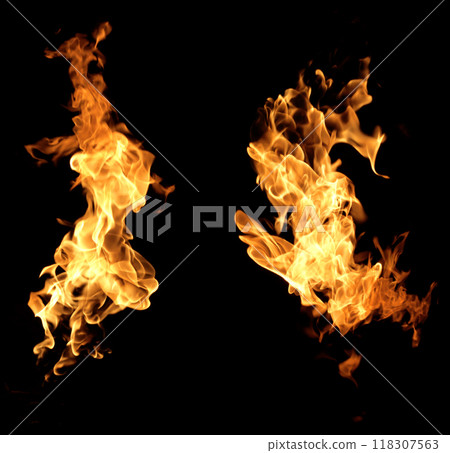 Fire flames collection 118307563