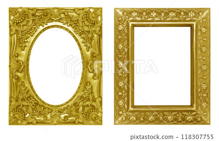 golden photo frame golden photo frame 118307755