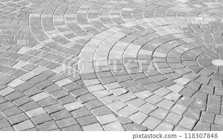 The walkway is made of beautiful construction stone. 118307848