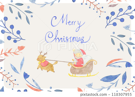 Cute watercolor Christmas design vector illustration Cute watercolor Christmas design vector illustration 118307955