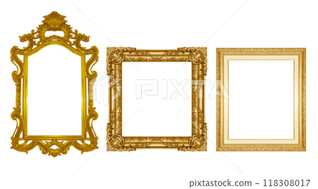 Golden picture frame 118308017