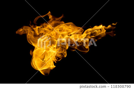 The red flames on a black background. The red flames on a black background. 118308790