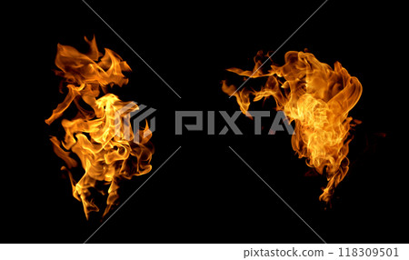 Fire flames collection 118309501