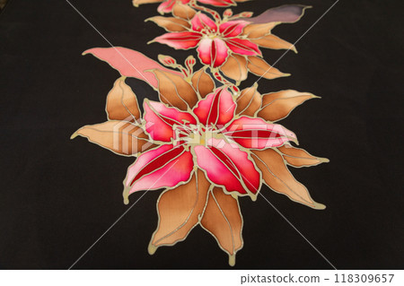 Batik design motif and pattern. traditional Malaysian fabric 118309657