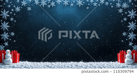 snowman, presents, christmas 118309794